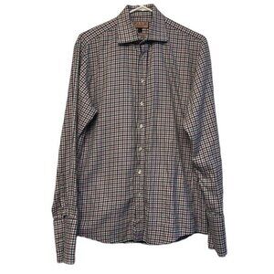 PINK THOMAS PINK Slim Fit Prestige Plaid Dress Shirt Size 15.5 EUC #4072